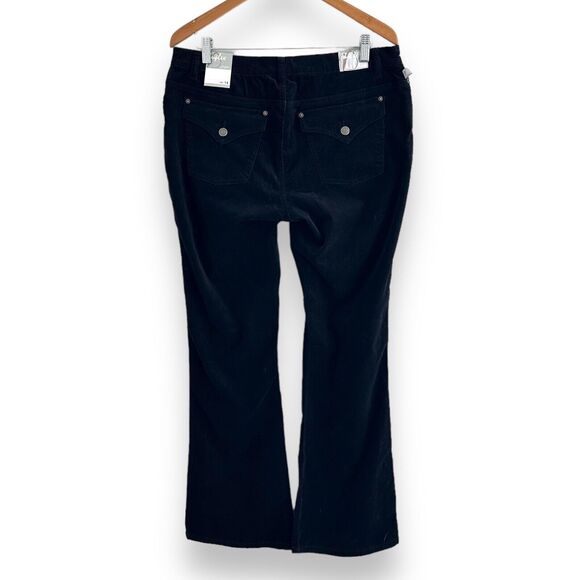 Y2K Vtg Corduroy Pants Stretch Western Rear Flap Pocket Button Tyte Sz 14 New - Picture 4 of 14